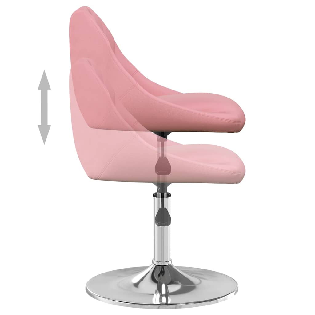 vidaXL Scaune de bucătărie pivotante, 2 buc., roz, catifea vidaXL Scaune de bucătărie pivotante, 2 buc., roz, catifea