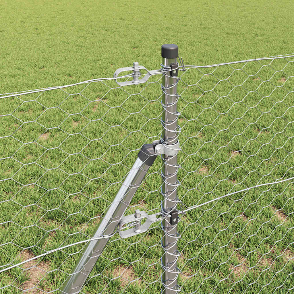 vidaXL Stâlp de gard. Argintiu 10 x 0,6 m (plasă de 36 mm) Oțel