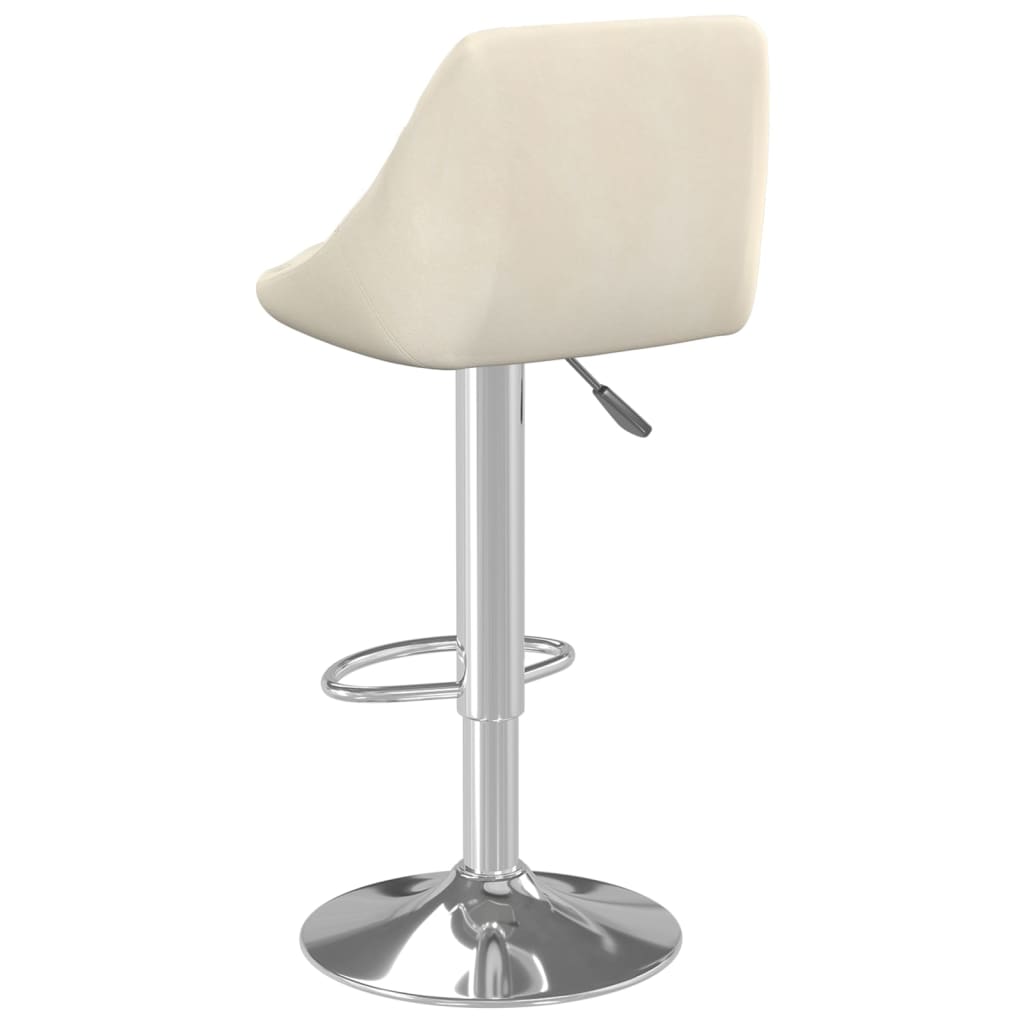 vidaXL Scaun de bar, crem, catifea vidaXL Scaun de bar, crem, catifea