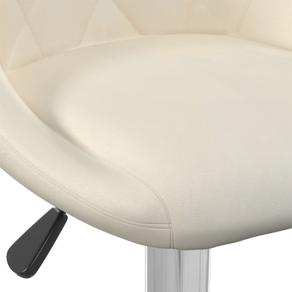 vidaXL Scaun de bar, crem, catifea vidaXL Scaun de bar, crem, catifea