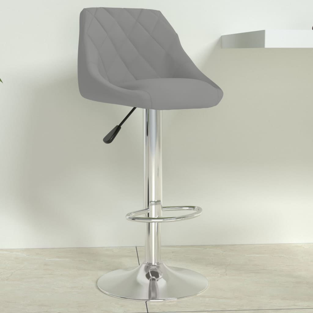 vidaXL Scaun de bar, gri deschis, catifea vidaXL Scaun de bar, gri deschis, catifea