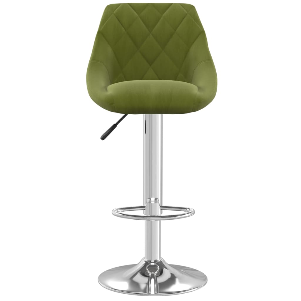 vidaXL Scaun de bar, verde deschis, catifea