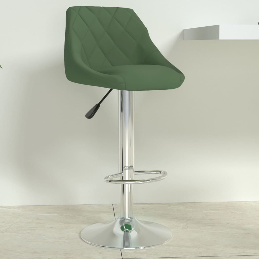 vidaXL Scaun de bar, verde închis, catifea