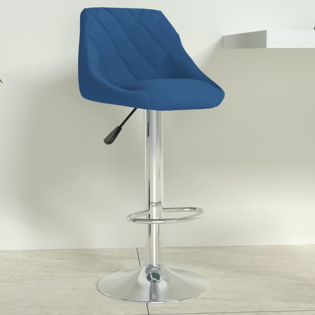vidaXL Scaun de bar, albastru, catifea vidaXL Scaun de bar, albastru, catifea