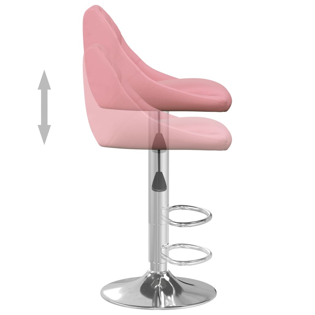 vidaXL Scaun de bar, roz, catifea vidaXL Scaun de bar, roz, catifea