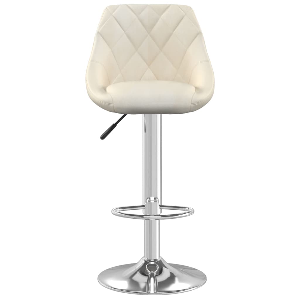 vidaXL Scaune de bar, 2 buc., crem, catifea vidaXL Scaune de bar, 2 buc., crem, catifea