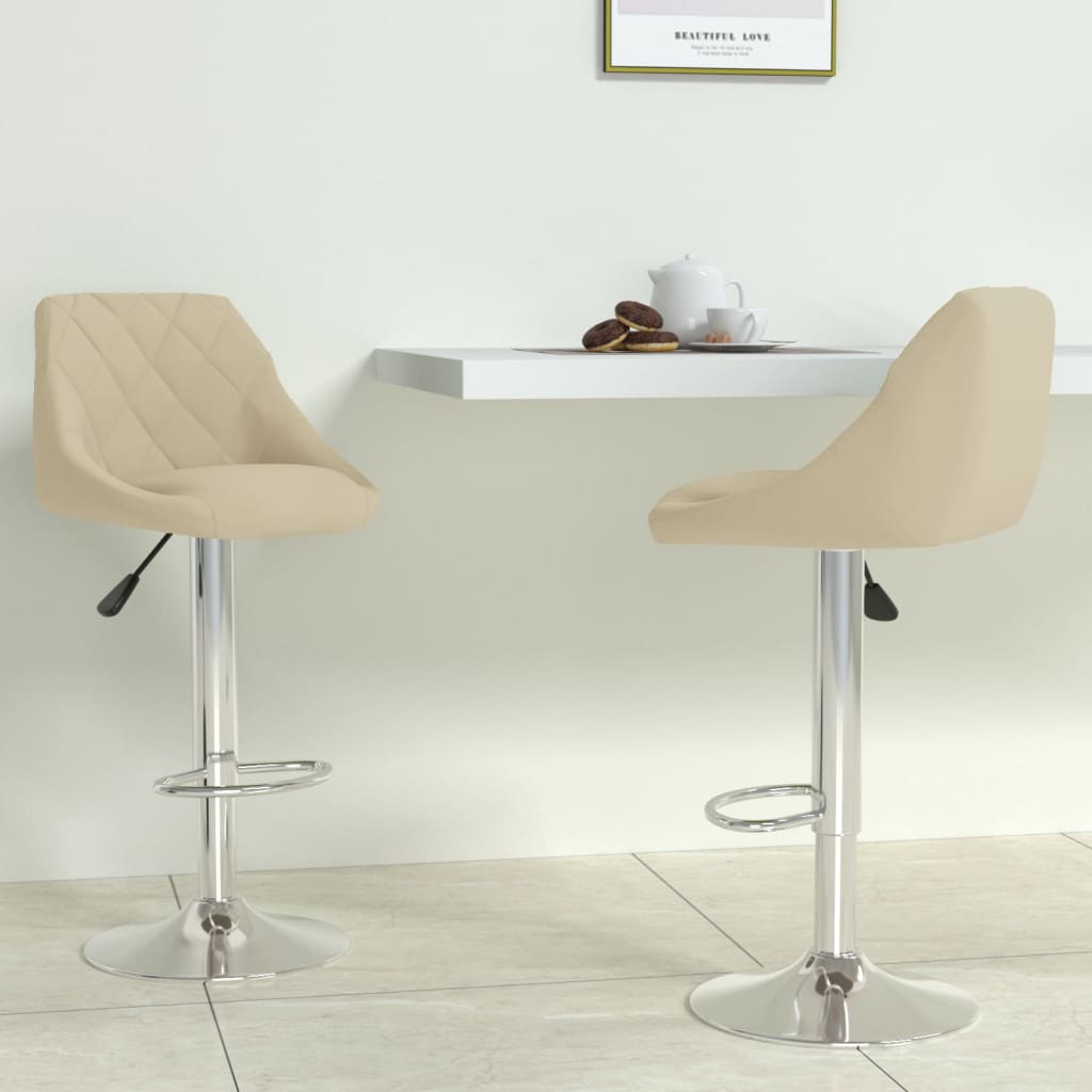 vidaXL Scaune de bar, 2 buc., crem, catifea vidaXL Scaune de bar, 2 buc., crem, catifea