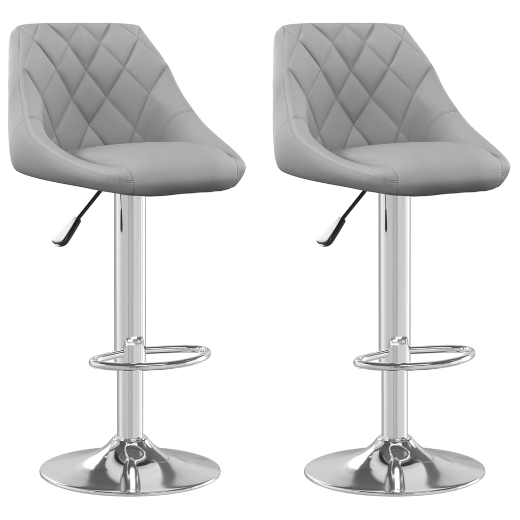 vidaXL Scaune de bar, 2 buc., gri deschis, catifea vidaXL Scaune de bar, 2 buc., gri deschis, catifea