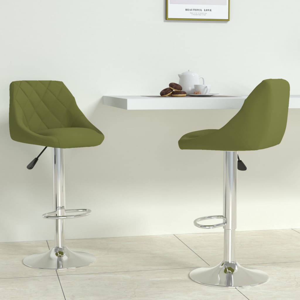 vidaXL Scaune de bar, 2 buc., verde deschis, catifea vidaXL Scaune de bar, 2 buc., verde deschis, catifea