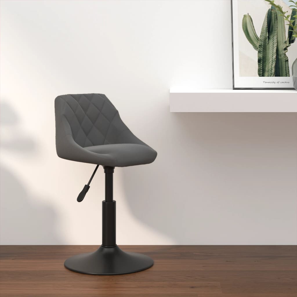 vidaXL Scaun de bar, gri închis, catifea vidaXL Scaun de bar, gri închis, catifea