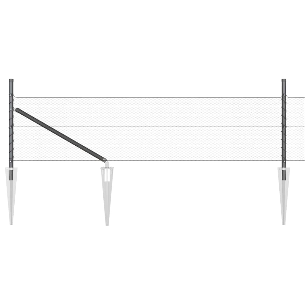 vidaXL Îngrădire cu stâlpi Gri 0.4 x 25 m otel acoperit cu PVC