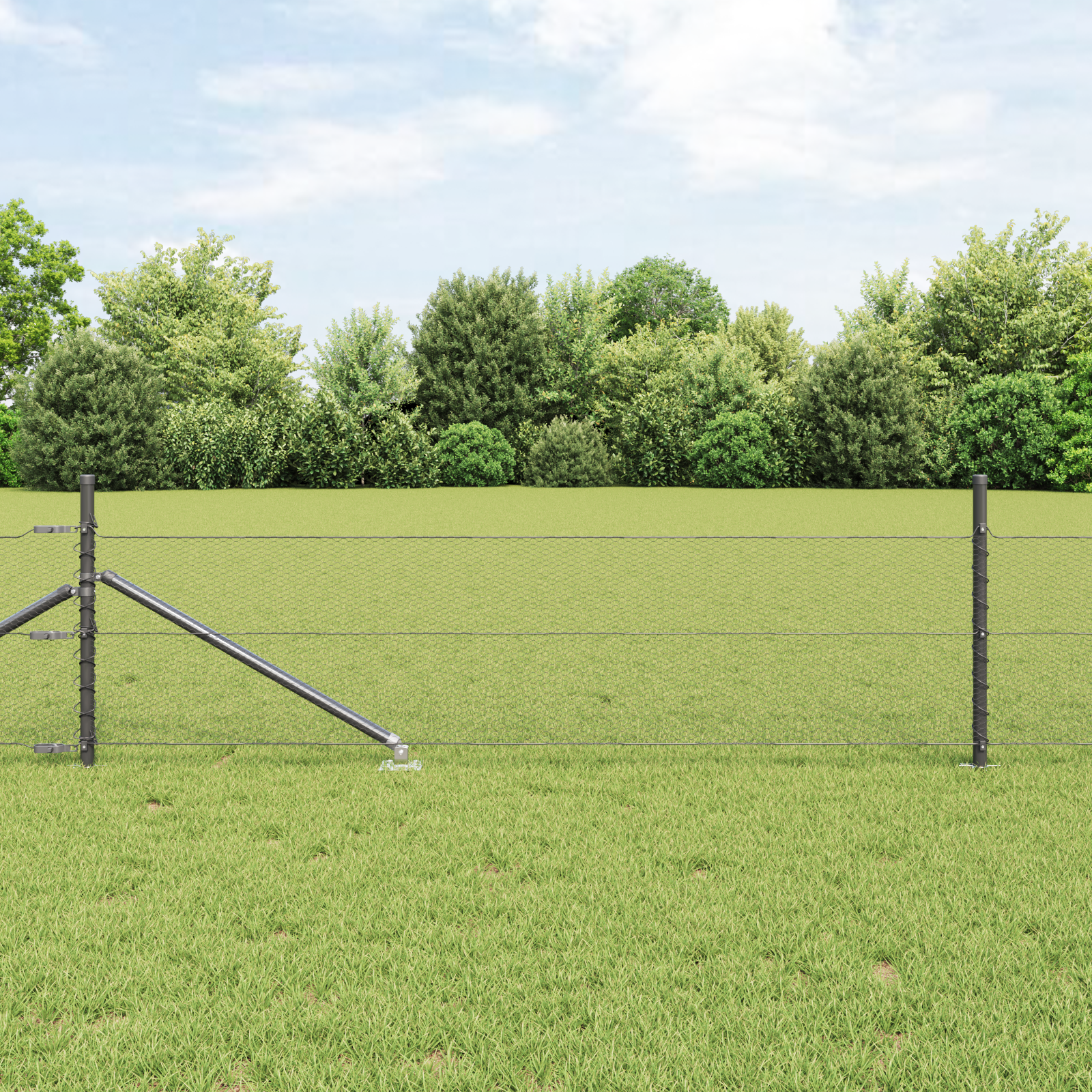 Gard hexagonal vidaXL Gri 0,8x25 m Oțel