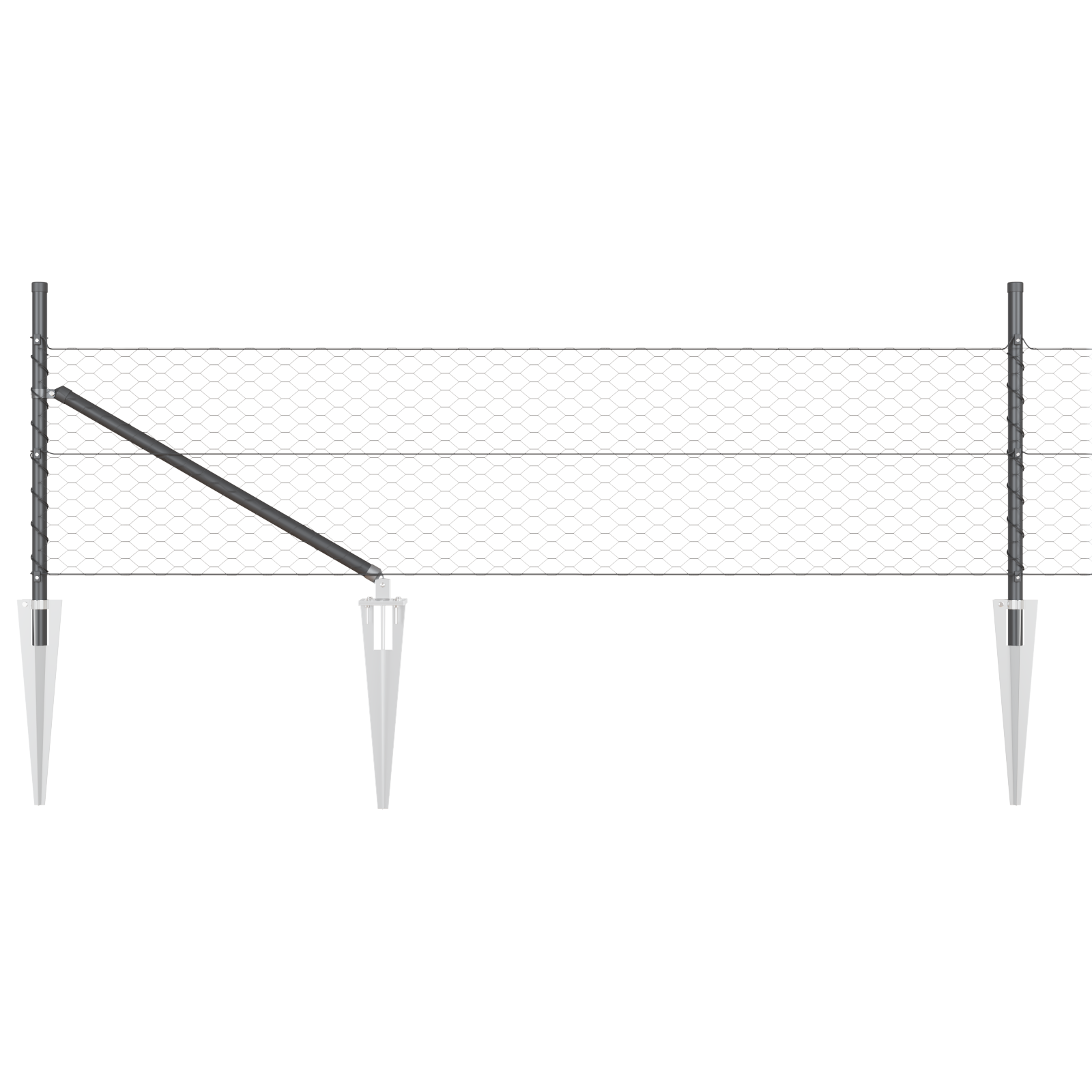 vidaXL Îngrădire cu stâlpi Gri 0.8 x 50 m otel acoperit cu PVC