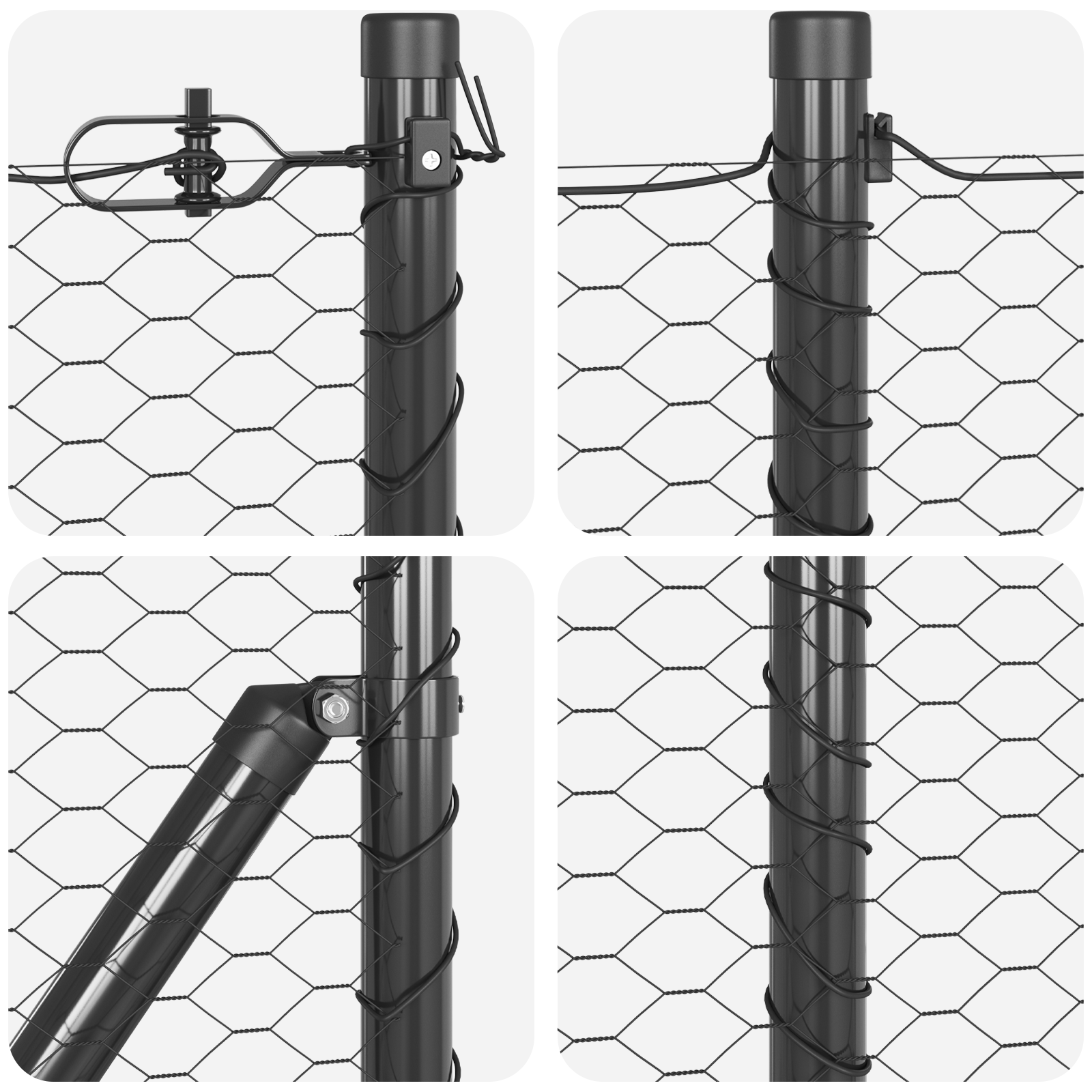 Gard Hexagonal vidaXL Gri 0.8x100 m Oțel