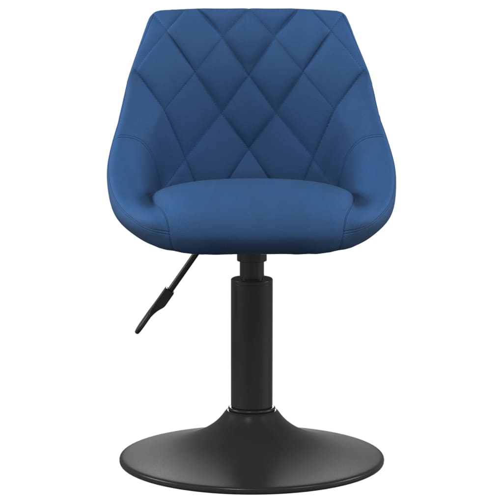 vidaXL Scaune de bucătărie pivotante, 2 buc., albastru, catifea