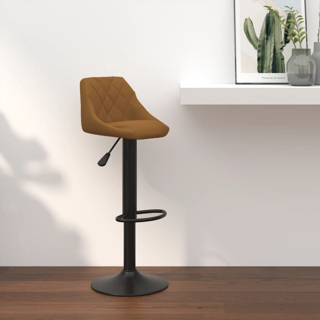 vidaXL Scaun de bar, maro, catifea vidaXL Scaun de bar, maro, catifea