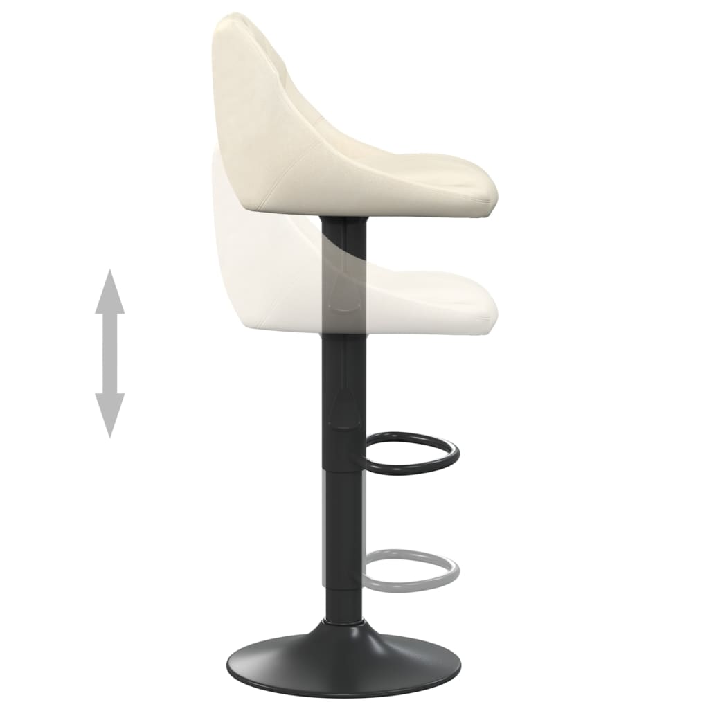 vidaXL Scaun de bar, crem, catifea vidaXL Scaun de bar, crem, catifea