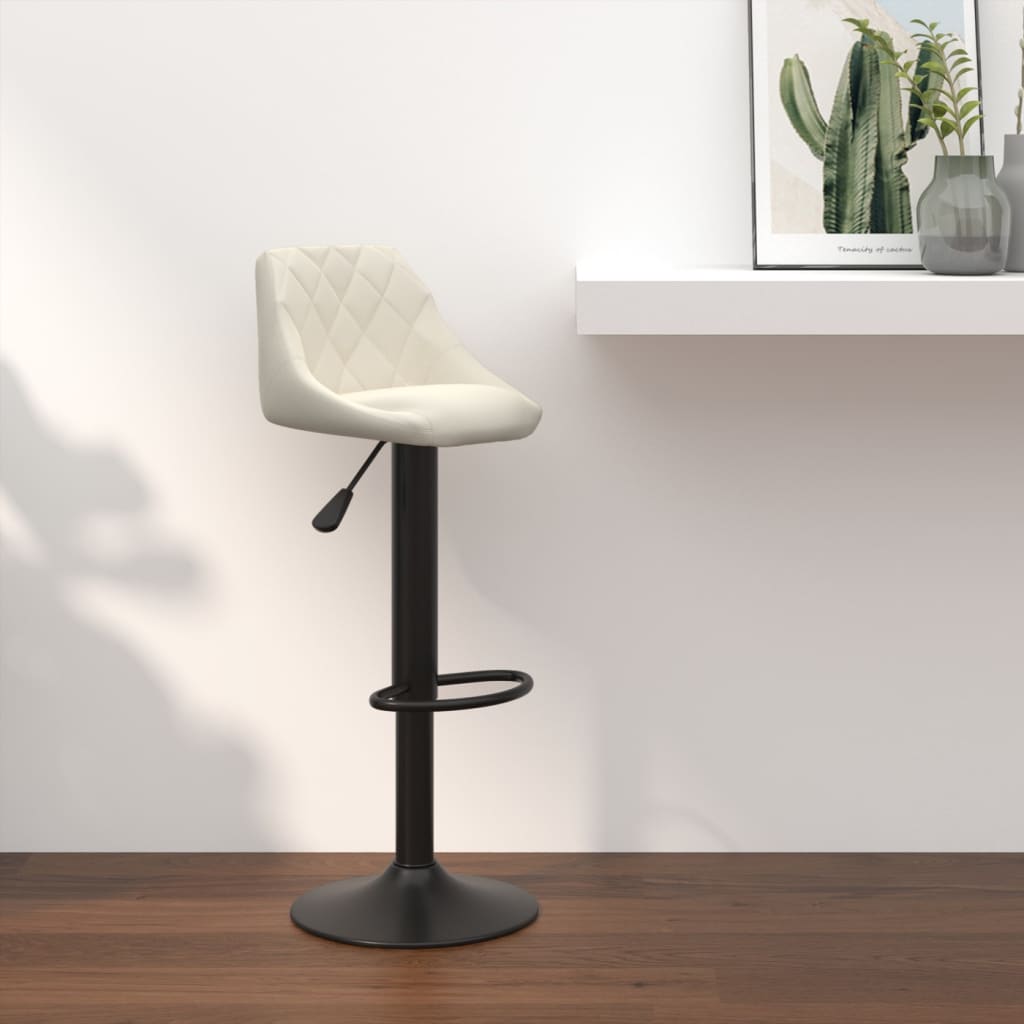 vidaXL Scaun de bar, crem, catifea vidaXL Scaun de bar, crem, catifea