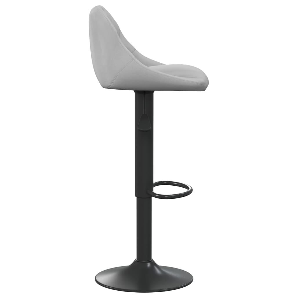 vidaXL Scaun de bar, gri deschis, catifea