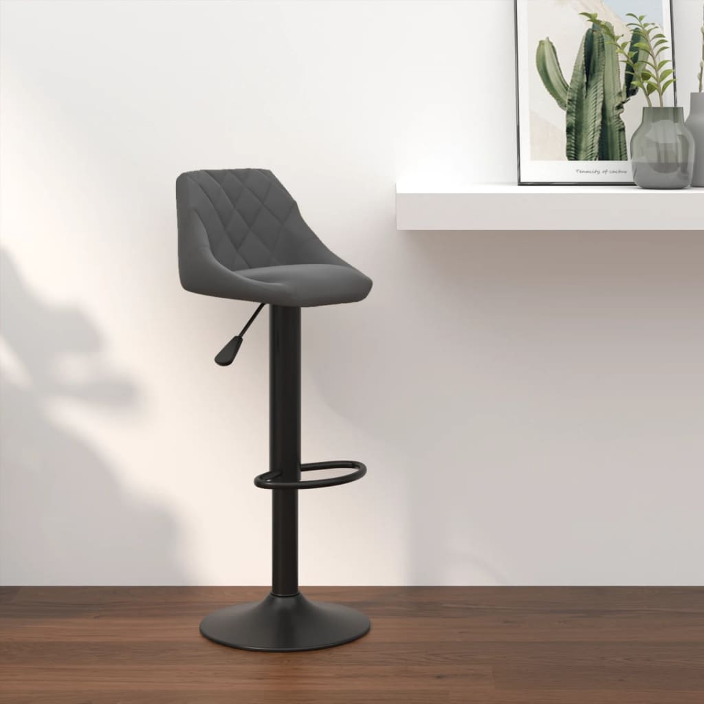 vidaXL Scaun de bar, gri închis, catifea vidaXL Scaun de bar, gri închis, catifea