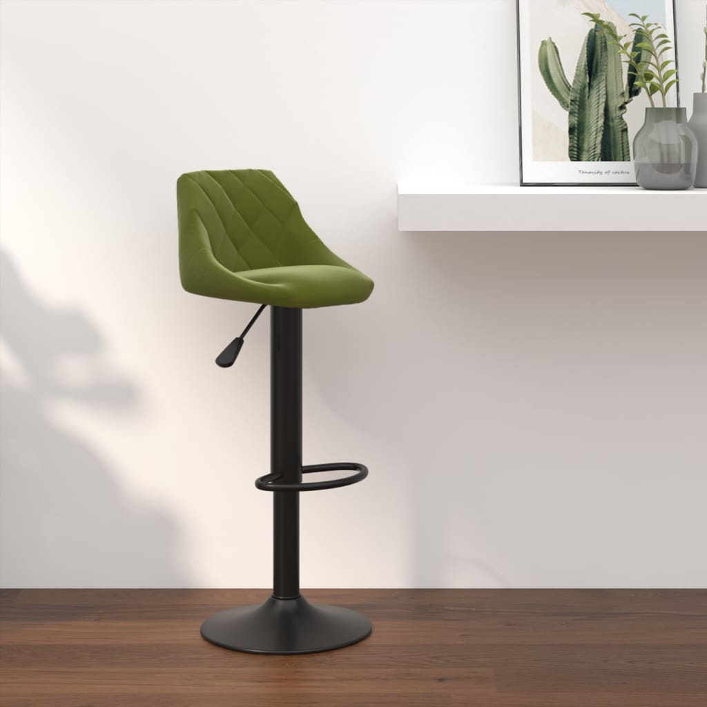 vidaXL Scaun de bar, verde deschis, catifea vidaXL Scaun de bar, verde deschis, catifea