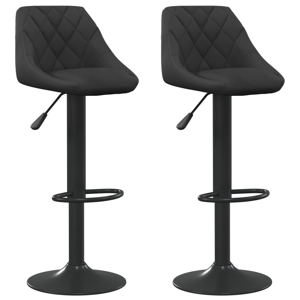 vidaXL Scaune de bar, 2 buc., negru, catifea vidaXL Scaune de bar, 2 buc., negru, catifea