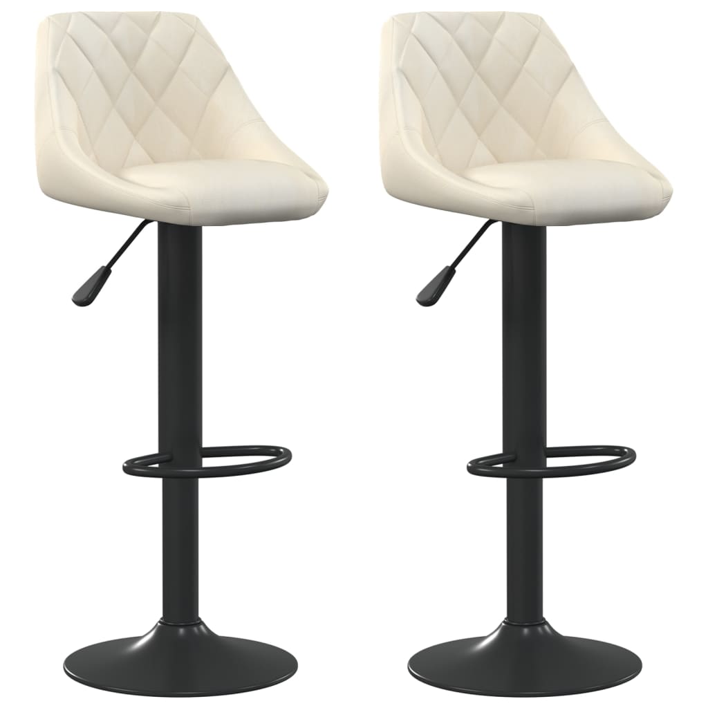 vidaXL Scaune de bar, 2 buc., crem, catifea vidaXL Scaune de bar, 2 buc., crem, catifea