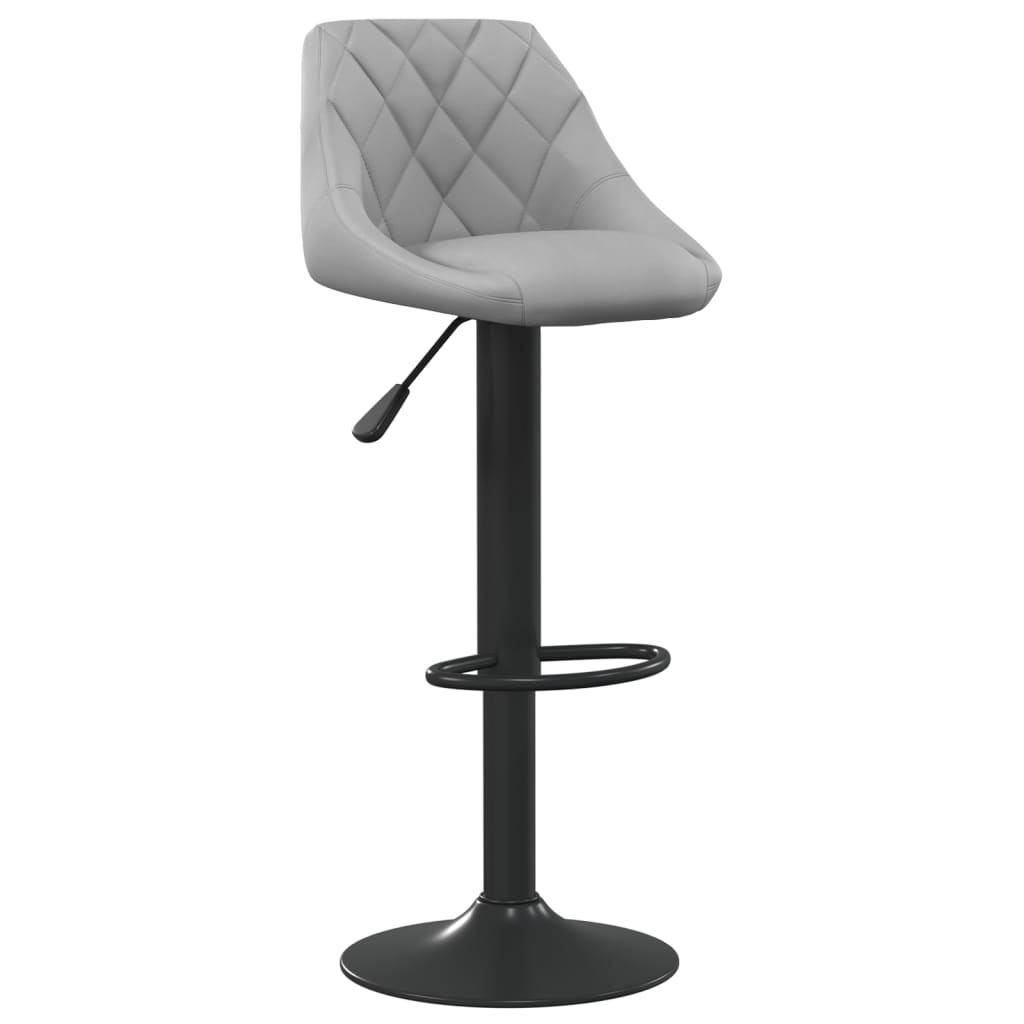 vidaXL Scaune de bar, 2 buc., gri deschis, catifea vidaXL Scaune de bar, 2 buc., gri deschis, catifea