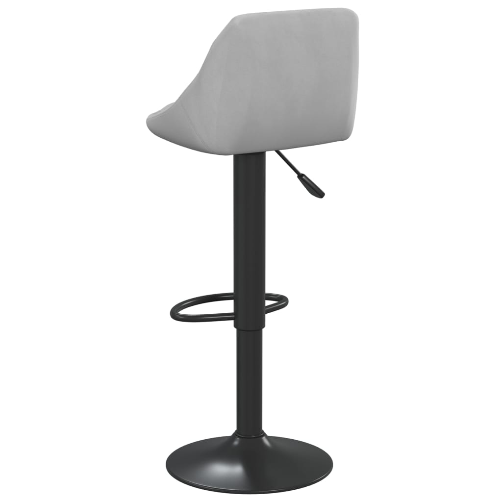 vidaXL Scaune de bar, 2 buc., gri deschis, catifea vidaXL Scaune de bar, 2 buc., gri deschis, catifea