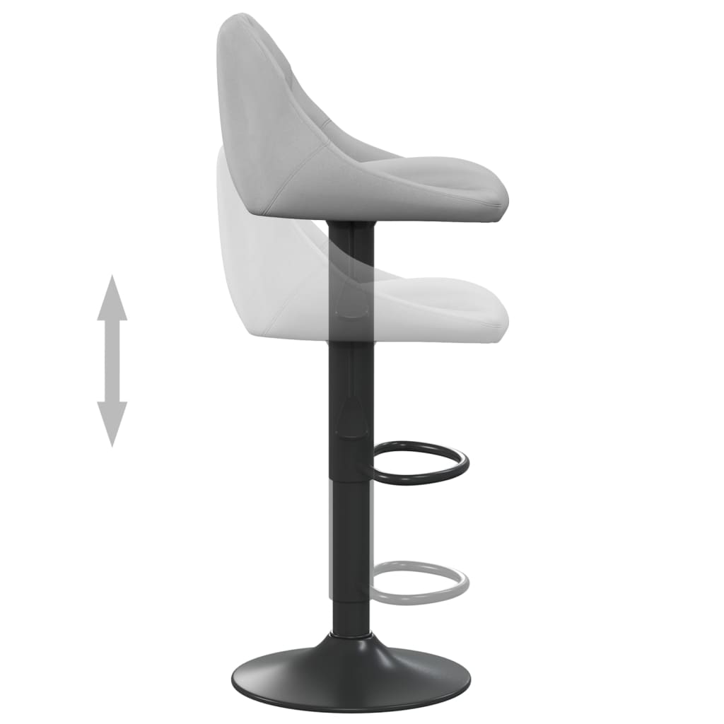 vidaXL Scaune de bar, 2 buc., gri deschis, catifea vidaXL Scaune de bar, 2 buc., gri deschis, catifea