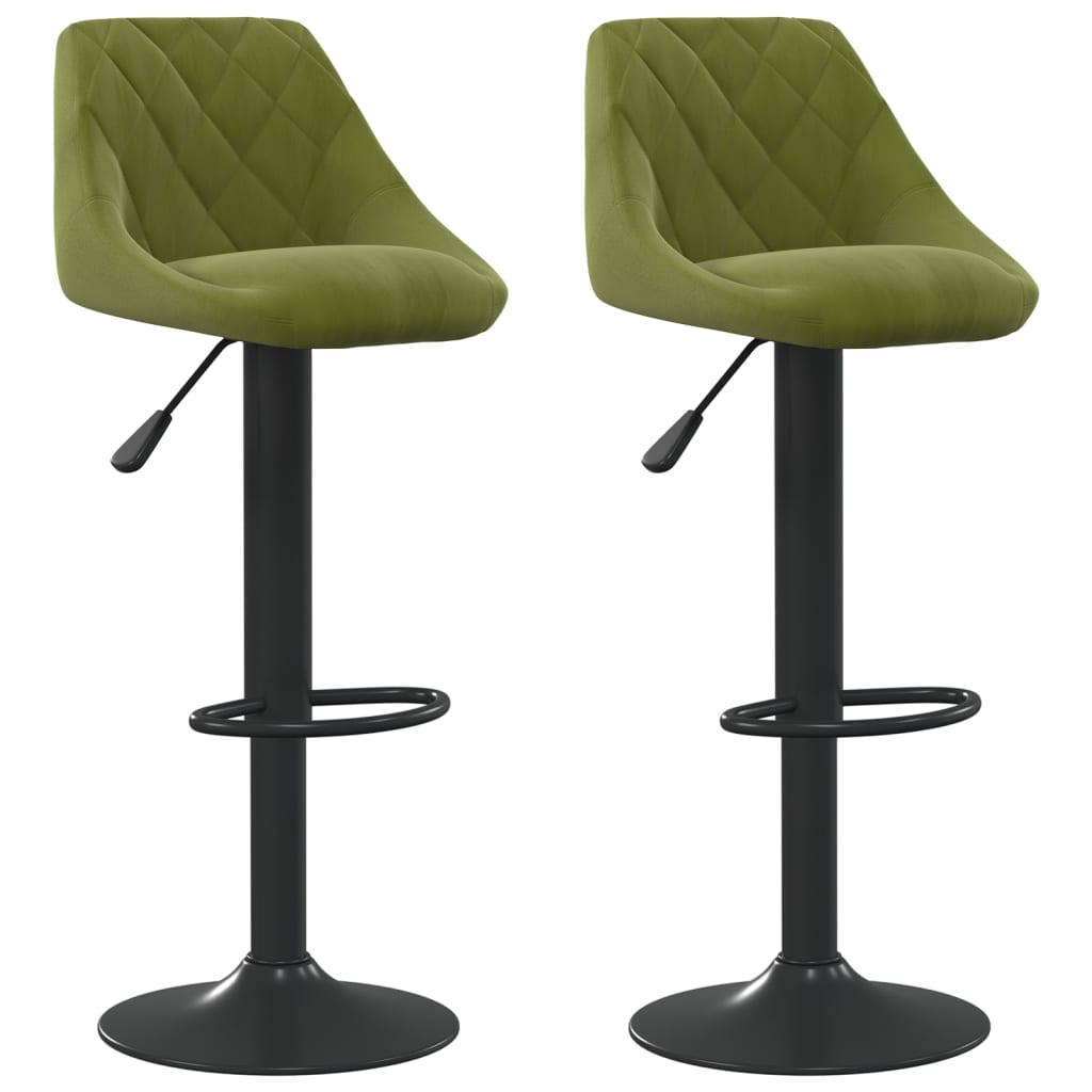 vidaXL Scaune de bar, 2 buc., verde deschis, catifea vidaXL Scaune de bar, 2 buc., verde deschis, catifea