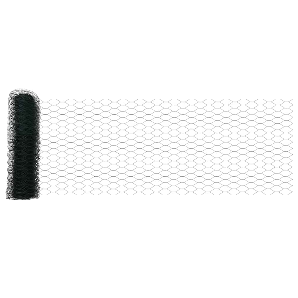 vidaXL Îngrădire cu stâlpi Verde 0.6 x 25 m otel acoperit cu PVC