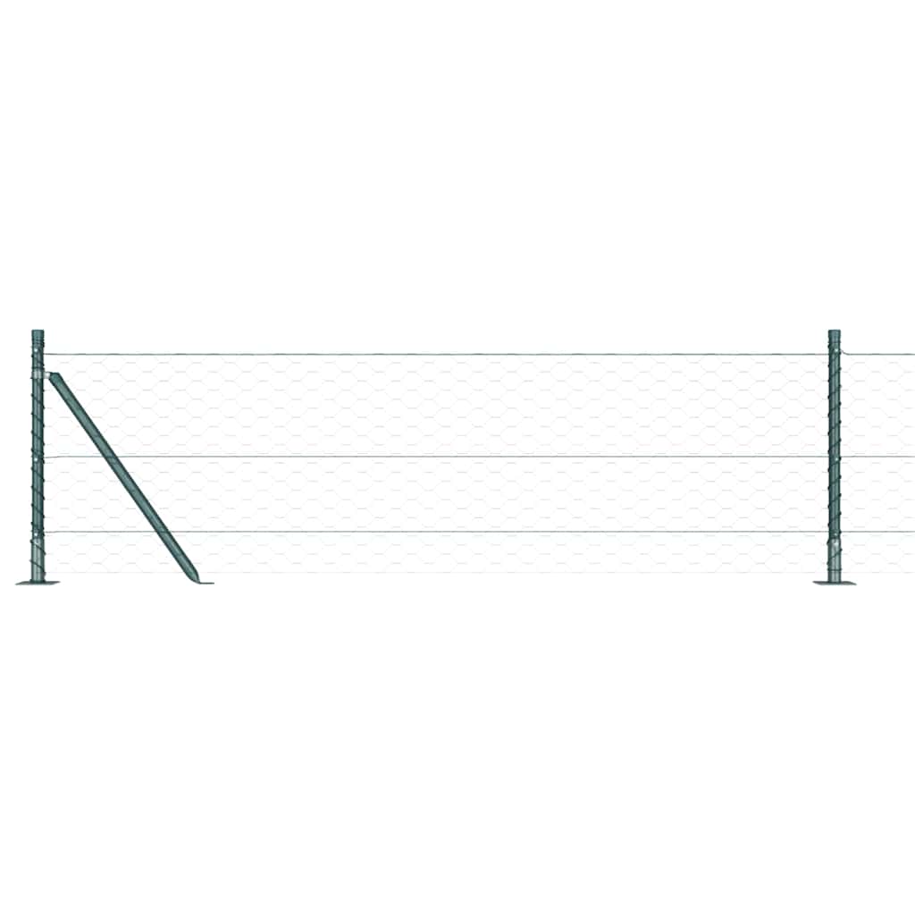 vidaXL Îngrădire cu stâlpi Verde 0.6 x 25 m otel acoperit cu PVC