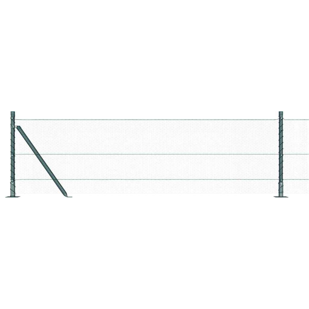 vidaXL Îngrădire cu stâlpi Verde 0.6 x 100 m otel acoperit cu PVC