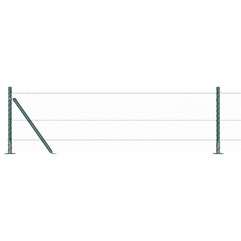 vidaXL Îngrădire cu stâlpi Verde 0.6 x 100 m otel acoperit cu PVC