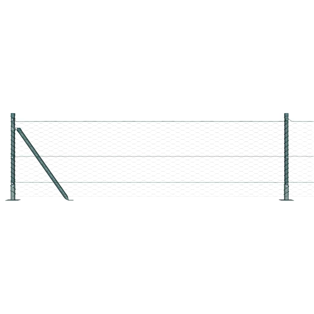 vidaXL Îngrădire cu stâlpi Verde 0.6 x 100 m otel acoperit cu PVC