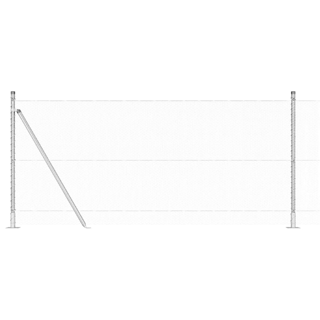 vidaXL Îngrădire cu stâlpi Argintiu 1 x 50 m otel acoperit cu PVC vidaXL Îngrădire cu stâlpi Argintiu 1 x 50 m otel acoperit cu PVC