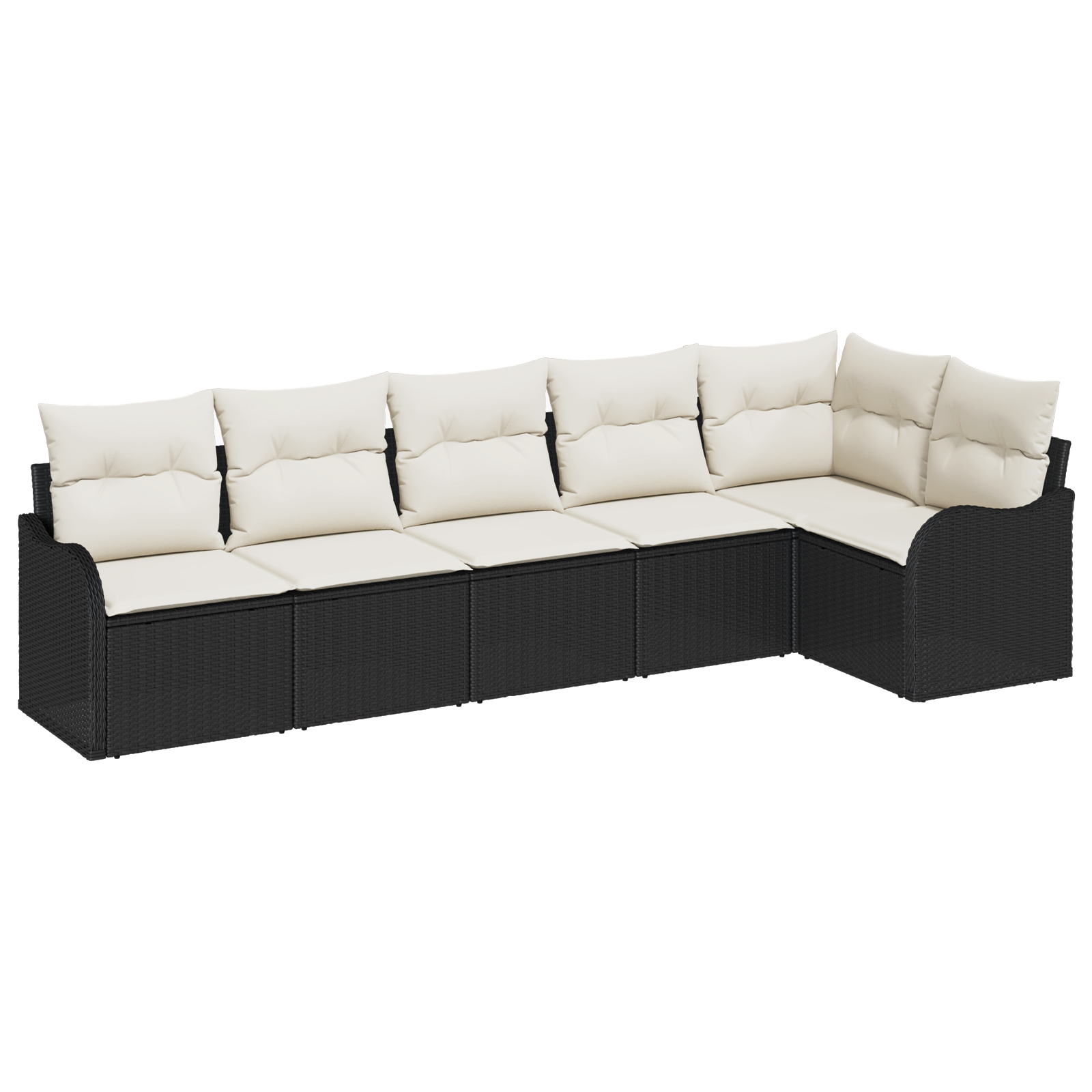 Set canapea de grădină vidaXL 6 piese cu perne Negru Poliratán