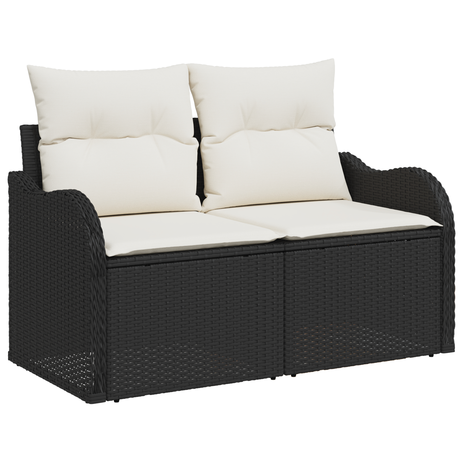 Set canapea de grădină vidaXL 6 piese cu perne Negru Poliratán
