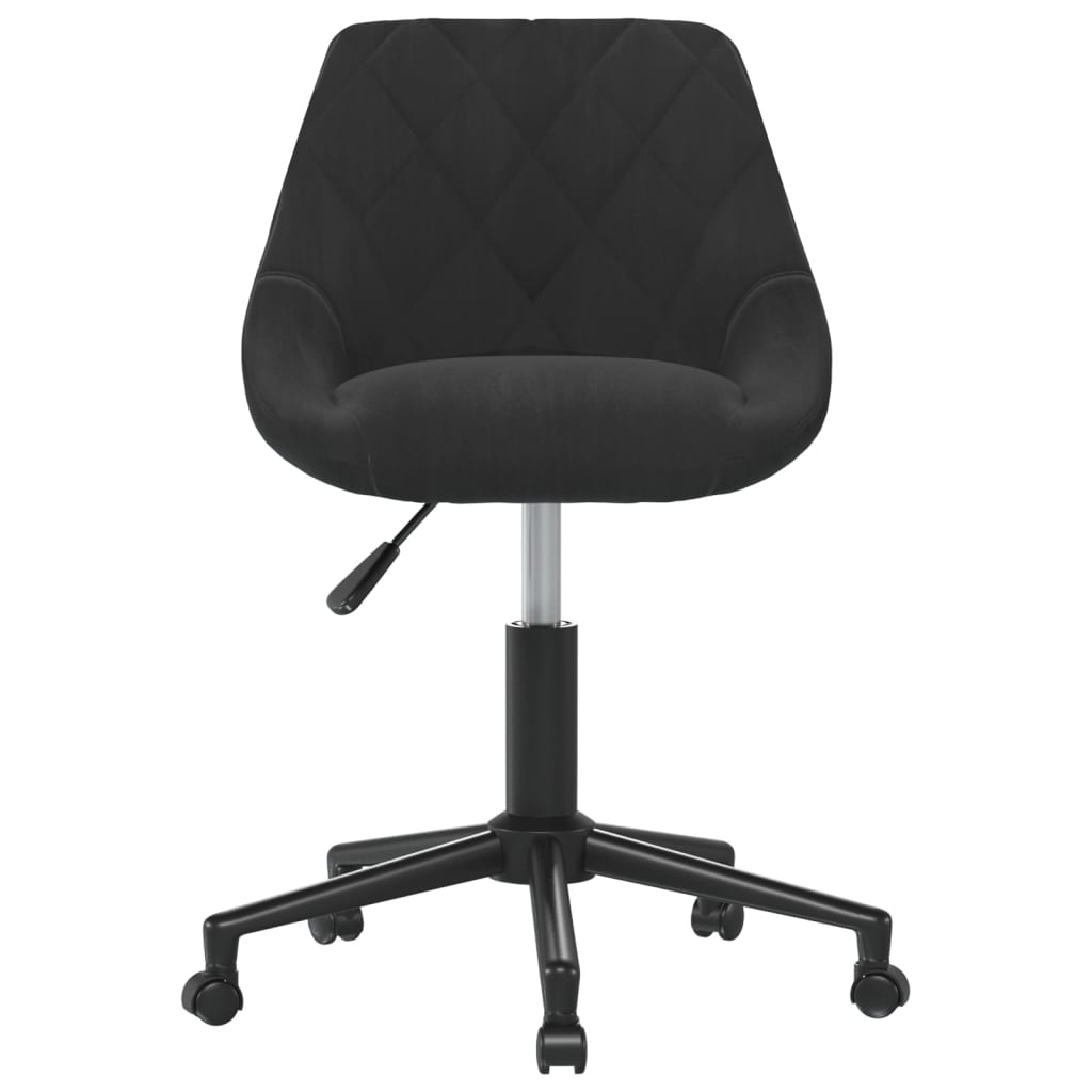 vidaXL Scaun de birou pivotant, negru, catifea vidaXL Scaun de birou pivotant, negru, catifea