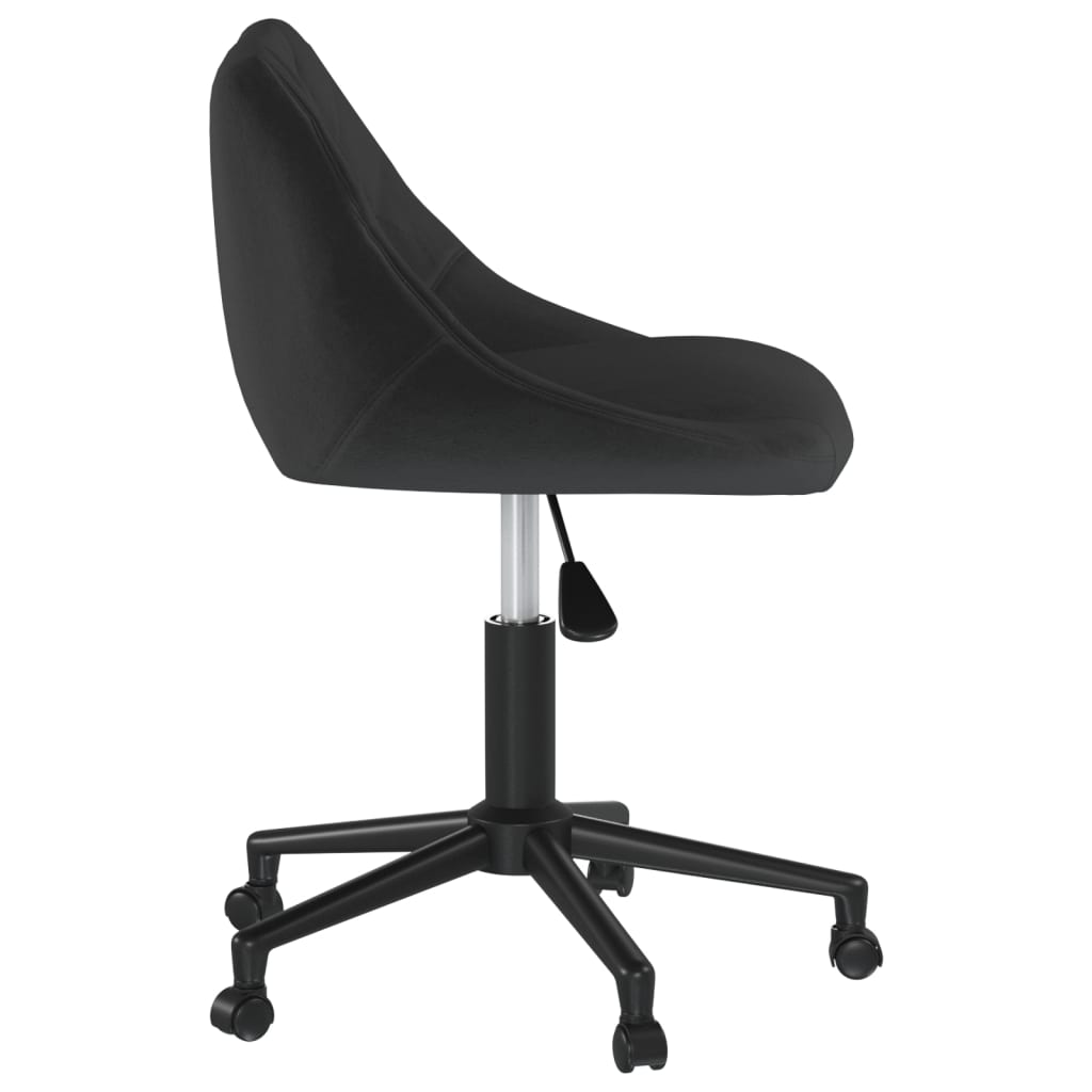 vidaXL Scaun de birou pivotant, negru, catifea vidaXL Scaun de birou pivotant, negru, catifea