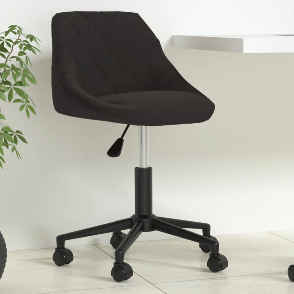 vidaXL Scaun de birou pivotant, negru, catifea vidaXL Scaun de birou pivotant, negru, catifea