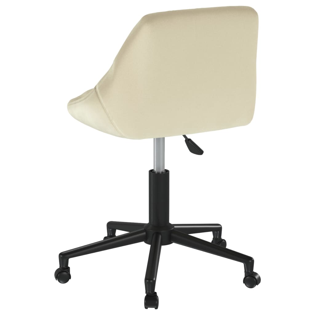 vidaXL Scaun de birou pivotant, crem, catifea vidaXL Scaun de birou pivotant, crem, catifea