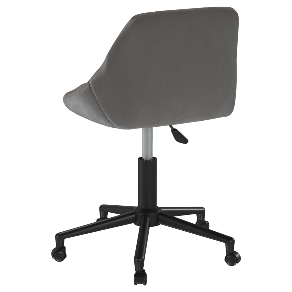 vidaXL Scaun de birou pivotant, gri închis, catifea vidaXL Scaun de birou pivotant, gri închis, catifea