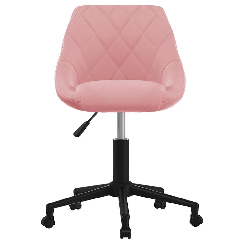 vidaXL Scaun de birou pivotant, roz, catifea vidaXL Scaun de birou pivotant, roz, catifea