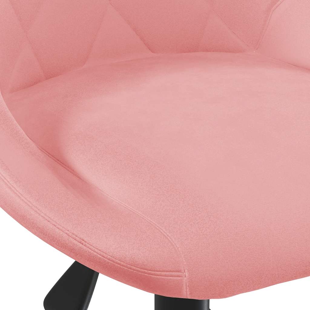 vidaXL Scaun de birou pivotant, roz, catifea vidaXL Scaun de birou pivotant, roz, catifea