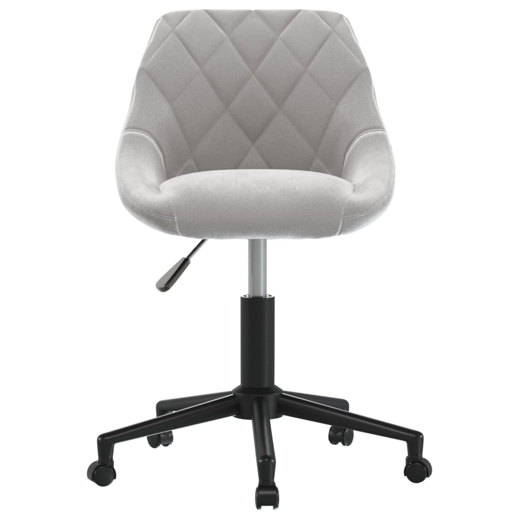 vidaXL Scaune rotative de bucătărie, 2 buc., gri deschis, catifea