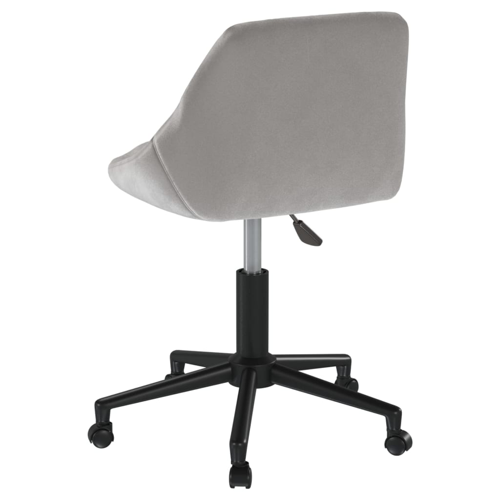 vidaXL Scaune rotative de bucătărie, 2 buc., gri deschis, catifea