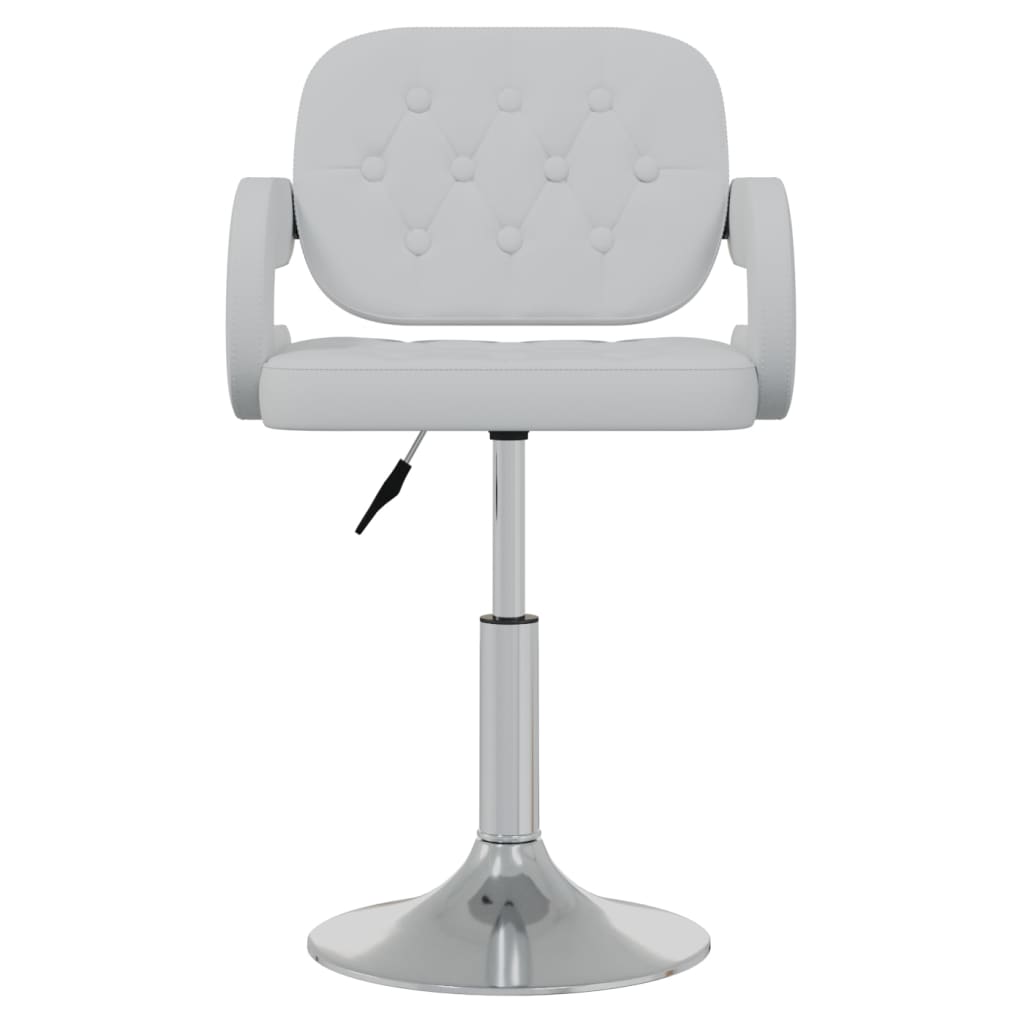 vidaXL Scaune de bucătărie pivotante, 2 buc., alb, piele artificială