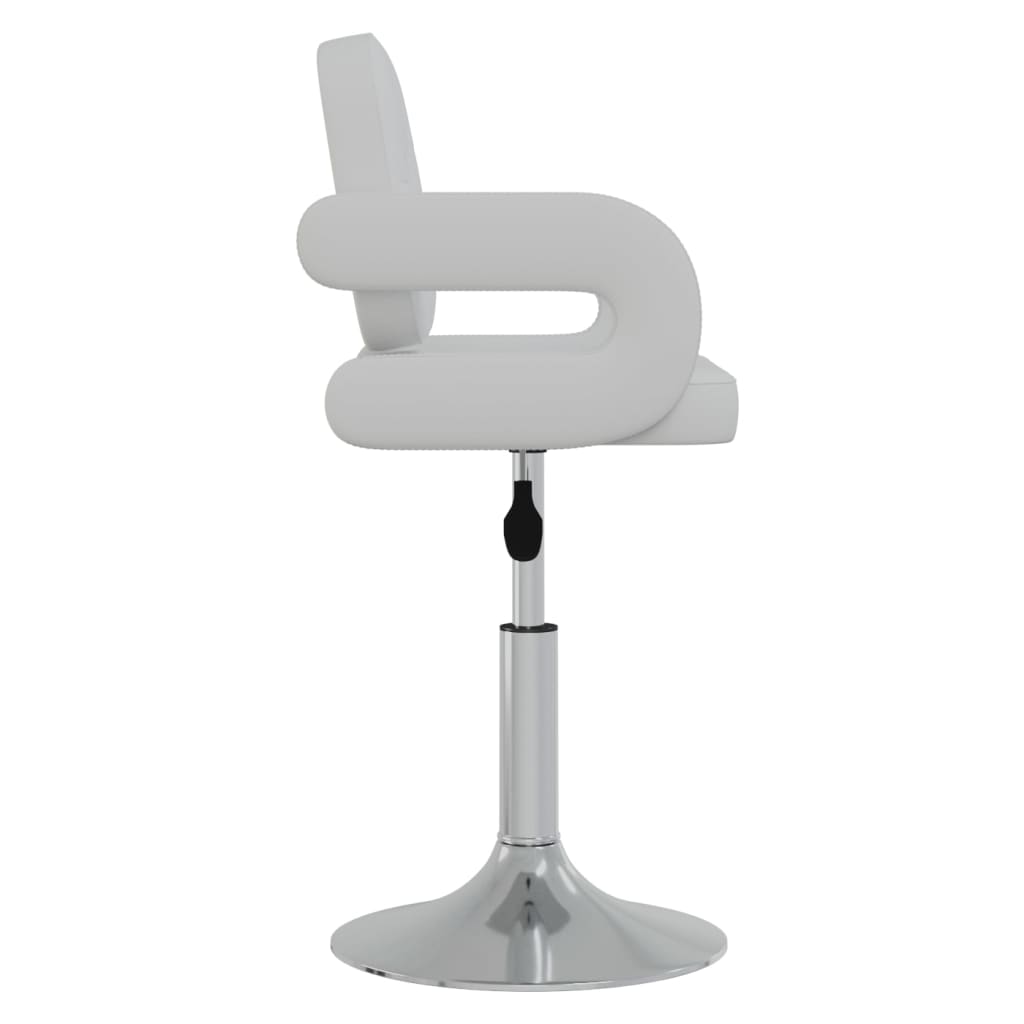 vidaXL Scaune de bucătărie pivotante, 2 buc., alb, piele artificială